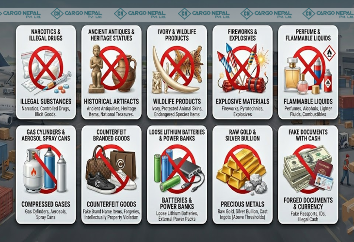 Prohibited and Restricted Items for International Courier from Nepal